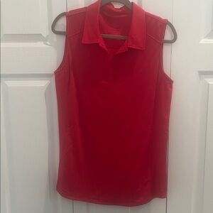Woolx Red Sleeveless Polo Top
